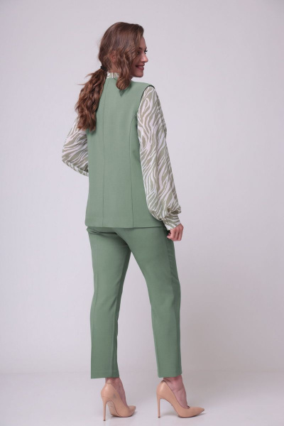 Блуза, брюки, жилет ALEZA 1085 зеленый - фото 3