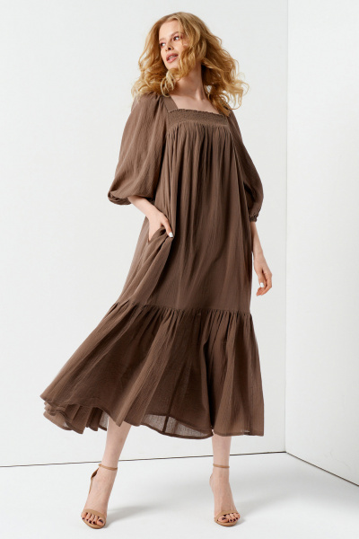 Платье Панда 110580w коричневый - фото 1