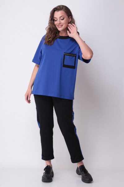 Брюки, футболка Michel chic 1308 синий-черный - фото 1