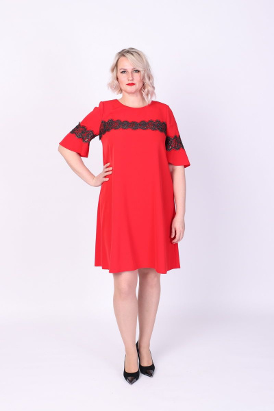 Платье Содари 540 красный - фото 1