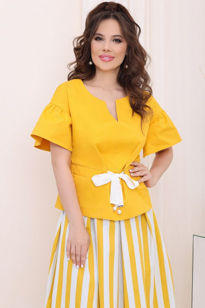 Блуза, юбка Мода Юрс 2688 желтый - фото 2
