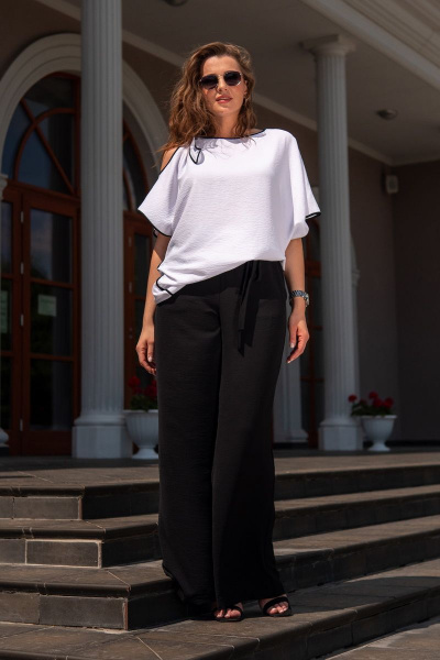 Блуза, брюки Andina 915 черный+белый - фото 6