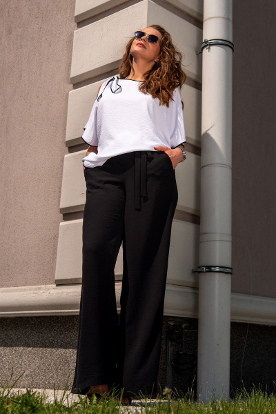 Блуза, брюки Andina 915 черный+белый - фото 5