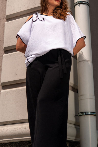 Блуза, брюки Andina 915 черный+белый - фото 4