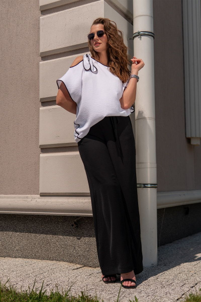 Блуза, брюки Andina 915 черный+белый - фото 3