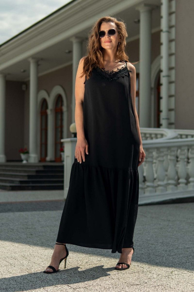 Жакет, платье Andina 918 черный+белый - фото 2