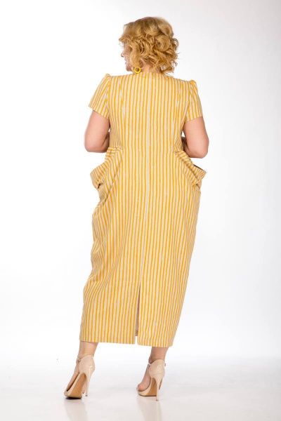 Платье SVT-fashion 571 желтый/полоска - фото 2