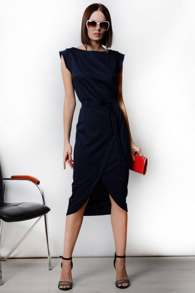 Платье PATRICIA by La Cafe F15122 темно-синий- - фото 2