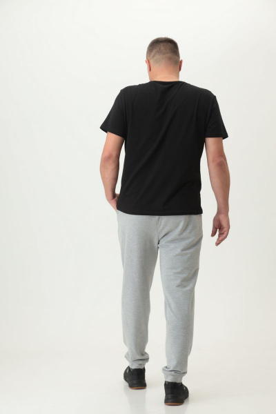 Брюки, футболка T&N 8002 серый_меланж+черный - фото 3