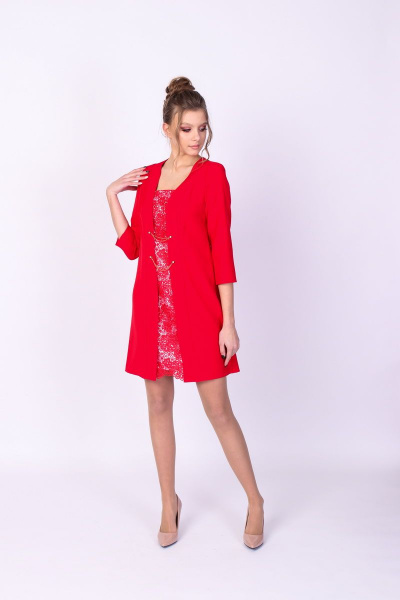 Платье Содари 381 красный - фото 6