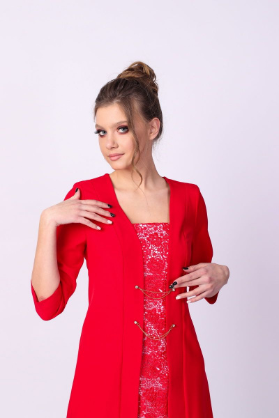 Платье Содари 381 красный - фото 3