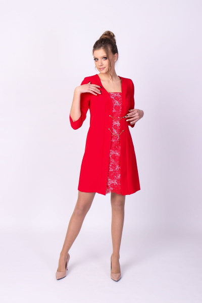 Платье Содари 381 красный - фото 1