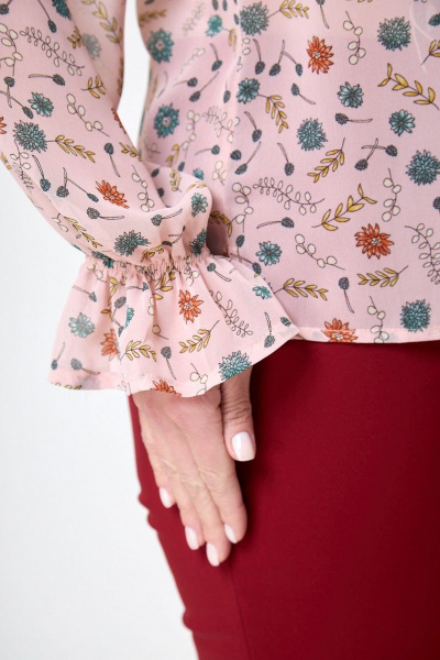 Блуза Anelli 1233 розовый+цветы - фото 4