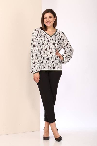 Блуза, брюки Karina deLux M-1027-1 черно-белый - фото 1