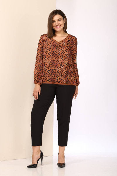 Блуза, брюки Karina deLux M-1027-2 коричневый - фото 1