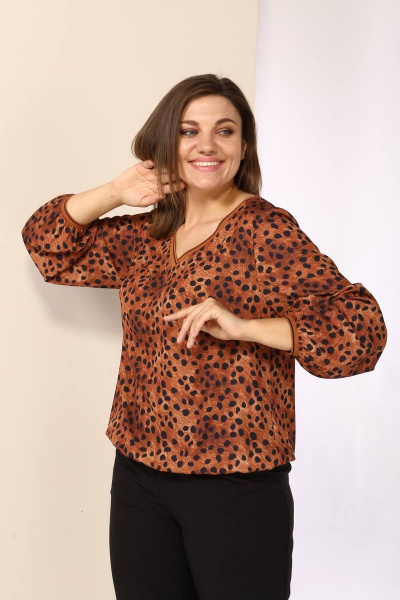 Блуза Karina deLux M-1027Б-2 коричневый - фото 3