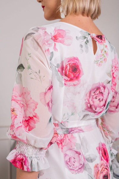 Платье АСВ 1268.3 белый+розовый_цветок - фото 7