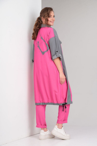 Платье VIA-Mod 519 серо-розовый - фото 6