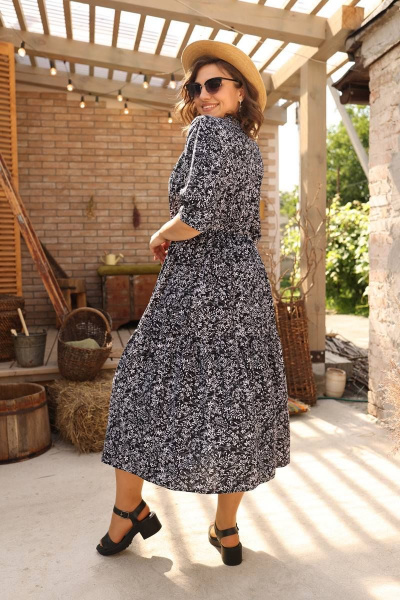 Платье Romanovich Style 1-2373 черный/мелкий_цветочек - фото 3