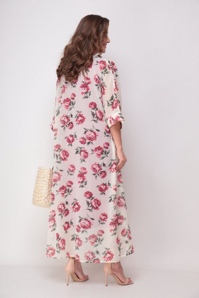 Накидка, платье Michel chic 1307 белый-розовый - фото 7