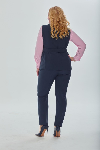 Блуза, брюки, жилет Alani Collection 1742 графит_розовый - фото 2