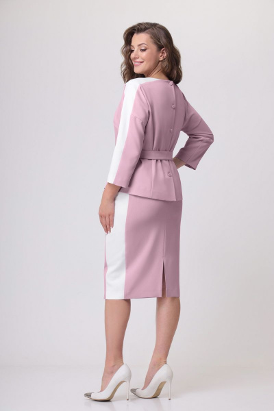 Блуза, юбка Мишель стиль 1066/1 розово-белый - фото 2