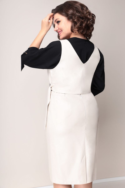 Блуза, жилет, юбка VOLNA 1240 светло-бежевый,черный - фото 3