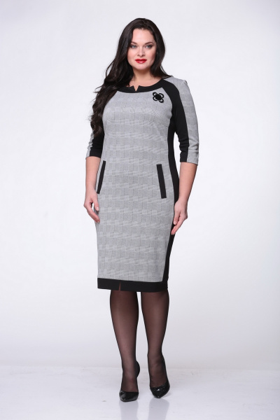 Платье LadisLine 668 серый - фото 2