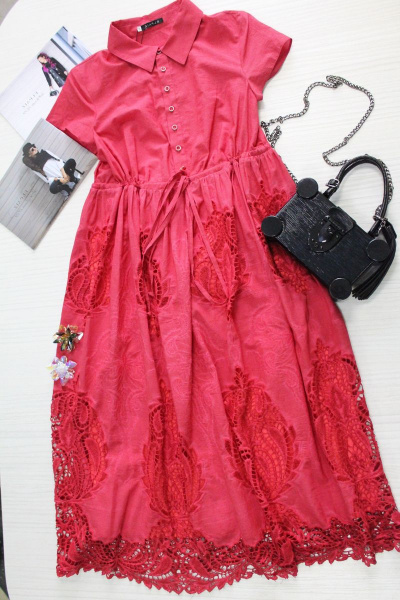 Платье ElPaiz 325 красный - фото 2