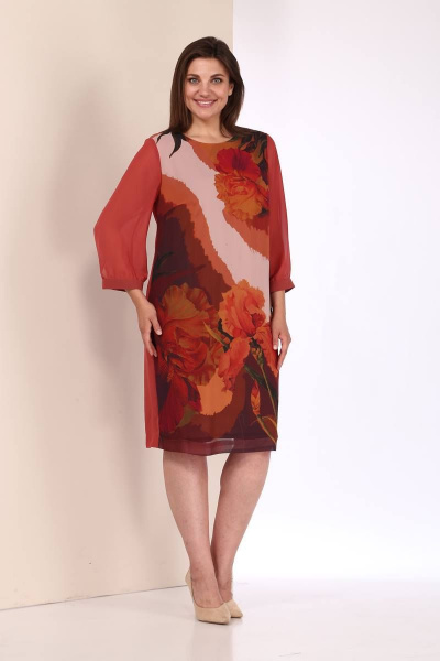 Платье Karina deLux M-1037 терракотовый - фото 3
