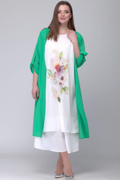 Накидка, платье SOVA 11037 зеленый - фото 1