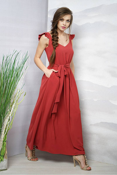 Платье Olegran М40 красный - фото 1