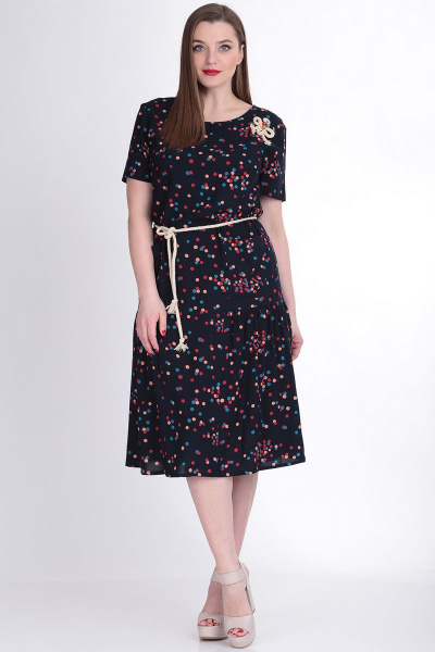 Платье LadisLine 1083 цветные_горохи - фото 1