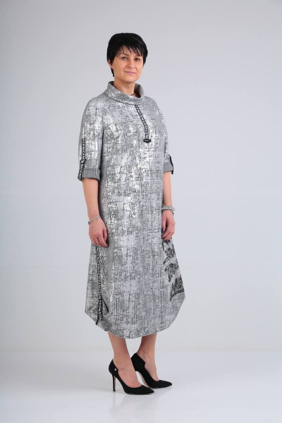 Платье ZigzagStyle 374 серый/блеск - фото 2