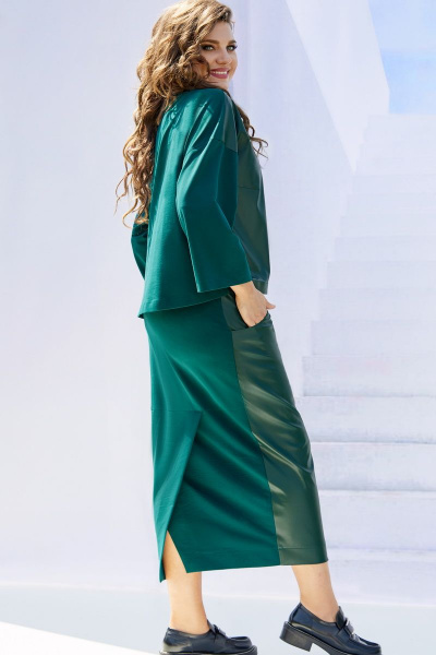 Джемпер, юбка Vittoria Queen 15643/1 зеленый - фото 3