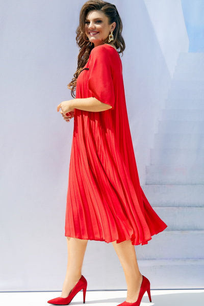 Платье Vittoria Queen 16873/2 красный_плиссе - фото 2