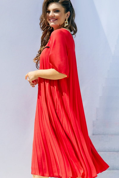 Платье Vittoria Queen 16873/2 красный_плиссе - фото 4