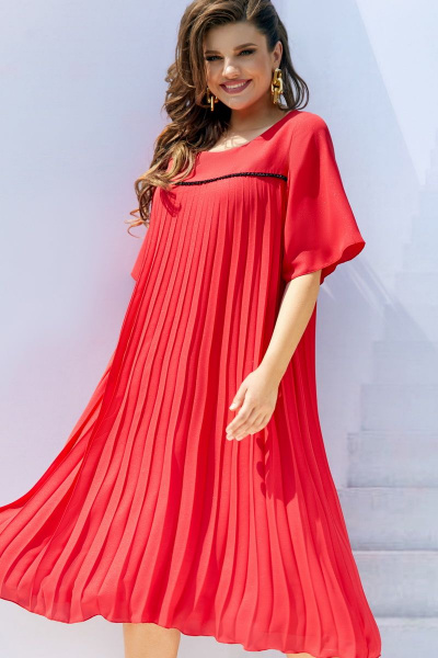 Платье Vittoria Queen 16873/2 красный_плиссе - фото 1