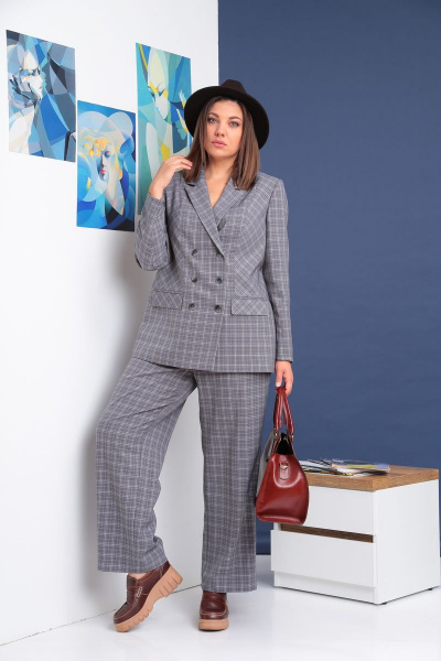 Брюки, жакет Ивелта плюс 2972 серый - фото 1