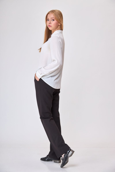 Блуза, брюки T&N 7301 белый+черный - фото 7