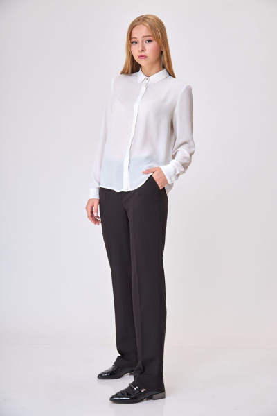 Блуза, брюки T&N 7301 белый+черный - фото 6