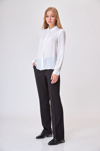 Блуза, брюки T&N 7301 белый+черный - фото 1