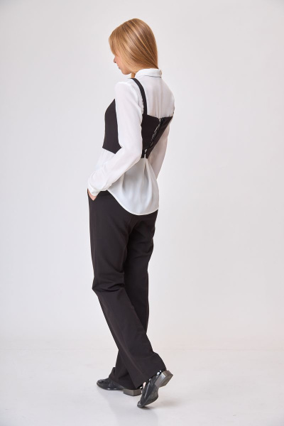 Блуза, брюки, корсет T&N 7305 белый+черный - фото 5