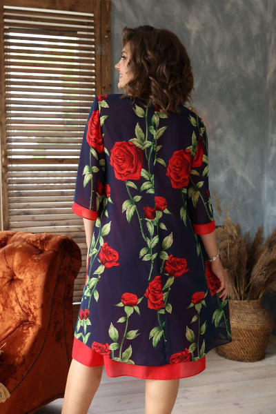 Платье Romanovich Style 1-2418 сине-красный - фото 4
