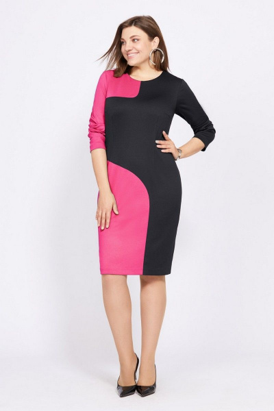 Платье Милора-стиль 1024 черный_с_розовым - фото 1