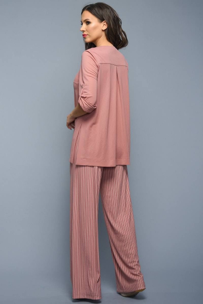 Блуза, брюки Teffi Style L-1333 пыльно_розовый - фото 3