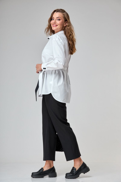 Блуза ANASTASIA MAK 1049 черно-белый - фото 4