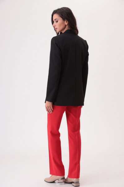Блуза, брюки, жакет T&N 7290 черный+красный - фото 8