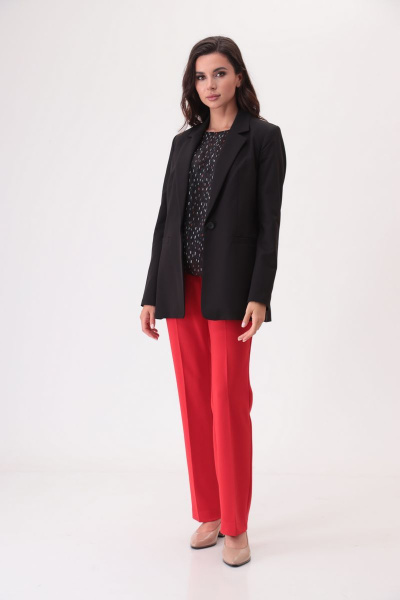 Блуза, брюки, жакет T&N 7290 черный+красный - фото 3