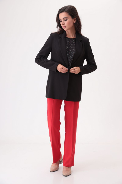 Блуза, брюки, жакет T&N 7290 черный+красный - фото 4